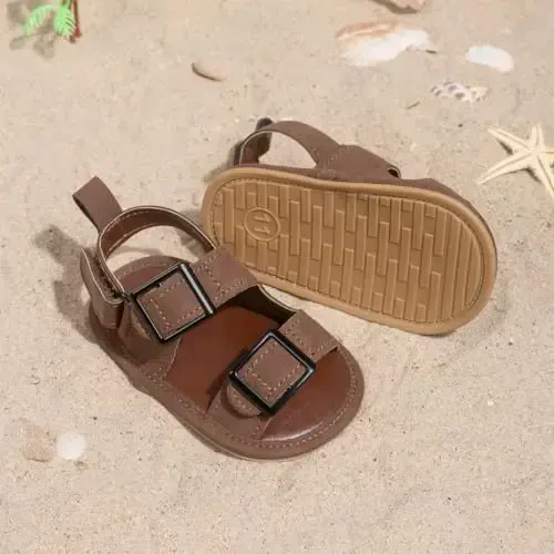 HsdsBebe Infant Baby Boys Girls Summer Beach Sandals Breathable Athletic Anti-slip Soft Sole Newborn First Walker Crib Shoes - 3
