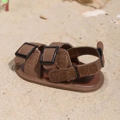 HsdsBebe Infant Baby Boys Girls Summer Beach Sandals Breathable Athletic Anti-slip Soft Sole Newborn First Walker Crib Shoes - 4