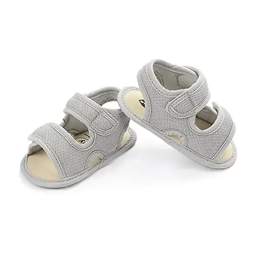 HsdsBebe Infant Baby Boys Girls Summer Beach Sandals Breathable Athletic Anti-slip Soft Sole Newborn First Walker Crib Shoes - 4