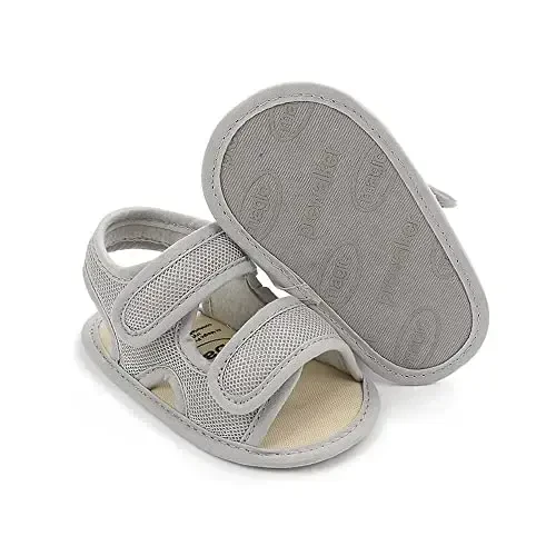 HsdsBebe Infant Baby Boys Girls Summer Beach Sandals Breathable Athletic Anti-slip Soft Sole Newborn First Walker Crib Shoes - 3