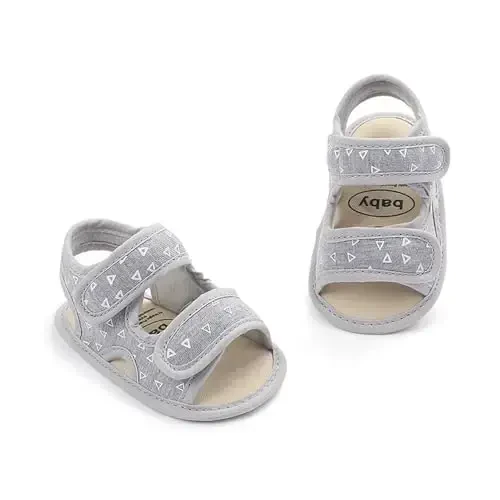 HsdsBebe Infant Baby Boys Girls Summer Beach Sandals Breathable Athletic Anti-slip Soft Sole Newborn First Walker Crib Shoes - 4