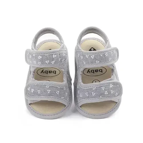 HsdsBebe Infant Baby Boys Girls Summer Beach Sandals Breathable Athletic Anti-slip Soft Sole Newborn First Walker Crib Shoes - 3