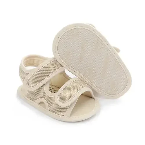 HsdsBebe Infant Baby Boys Girls Summer Beach Sandals Breathable Athletic Anti-slip Soft Sole Newborn First Walker Crib Shoes - 3