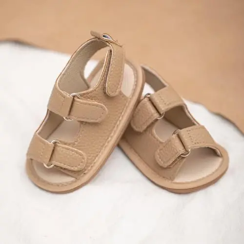 HsdsBebe Infant Baby Boys Girls Summer Beach Sandals Breathable Athletic Anti-slip Soft Sole Newborn First Walker Crib Shoes - 4