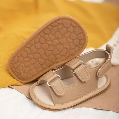 HsdsBebe Infant Baby Boys Girls Summer Beach Sandals Breathable Athletic Anti-slip Soft Sole Newborn First Walker Crib Shoes - 3