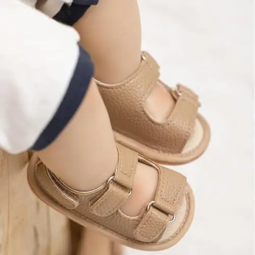 HsdsBebe Infant Baby Boys Girls Summer Beach Sandals Breathable Athletic Anti-slip Soft Sole Newborn First Walker Crib Shoes - 2