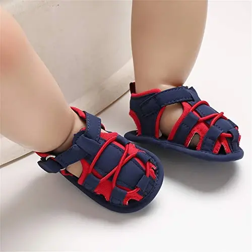 HsdsBebe Infant Baby Boys Girls Summer Beach Sandals Breathable Athletic Anti-slip Soft Sole Newborn First Walker Crib Shoes - 2