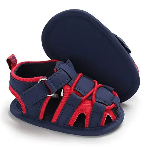 HsdsBebe Infant Baby Boys Girls Summer Beach Sandals Breathable Athletic Anti-slip Soft Sole Newborn First Walker Crib Shoes - 3