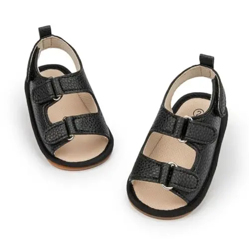 HsdsBebe Infant Baby Boys Girls Summer Beach Sandals Breathable Athletic Anti-slip Soft Sole Newborn First Walker Crib Shoes - 1