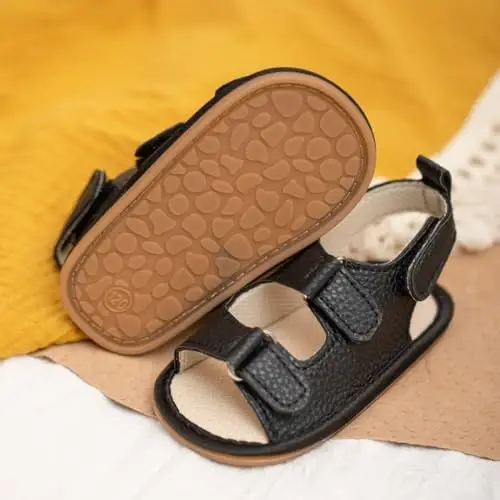 HsdsBebe Infant Baby Boys Girls Summer Beach Sandals Breathable Athletic Anti-slip Soft Sole Newborn First Walker Crib Shoes - 3
