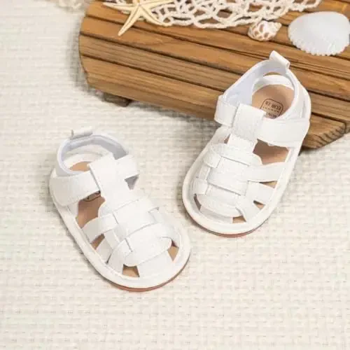 HsdsBebe Infant Baby Boys Girls Summer Beach Sandals Breathable Athletic Anti-slip Soft Sole Newborn First Walker Crib Shoes - 6