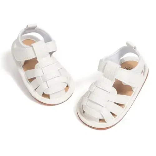 HsdsBebe Infant Baby Boys Girls Summer Beach Sandals Breathable Athletic Anti-slip Soft Sole Newborn First Walker Crib Shoes - 1