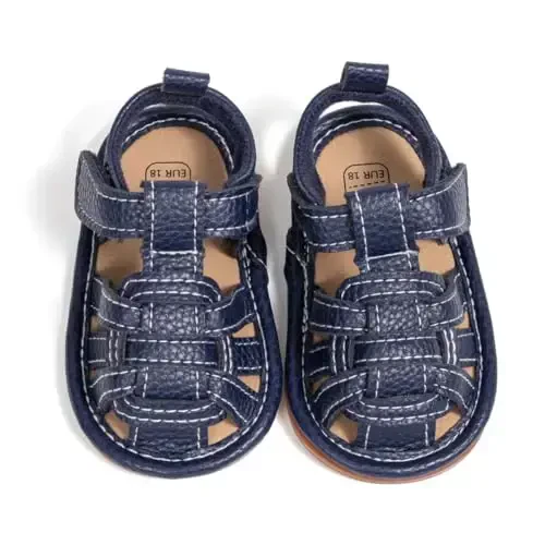 HsdsBebe Infant Baby Boys Girls Summer Beach Sandals Breathable Athletic Anti-slip Soft Sole Newborn First Walker Crib Shoes - 5