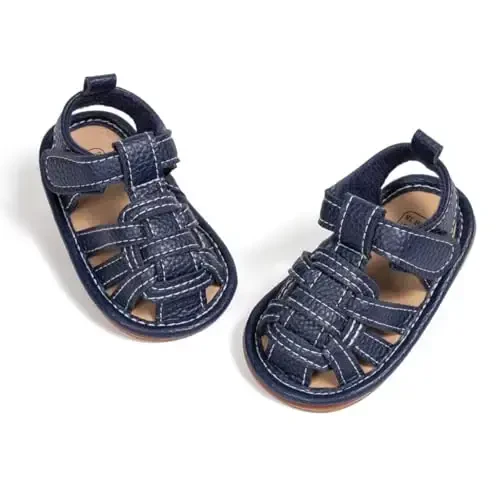 HsdsBebe Infant Baby Boys Girls Summer Beach Sandals Breathable Athletic Anti-slip Soft Sole Newborn First Walker Crib Shoes - 4