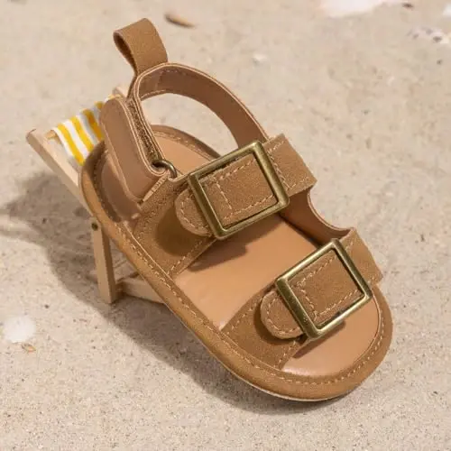 HsdsBebe Infant Baby Boys Girls Summer Beach Sandals Breathable Athletic Anti-slip Soft Sole Newborn First Walker Crib Shoes - 3