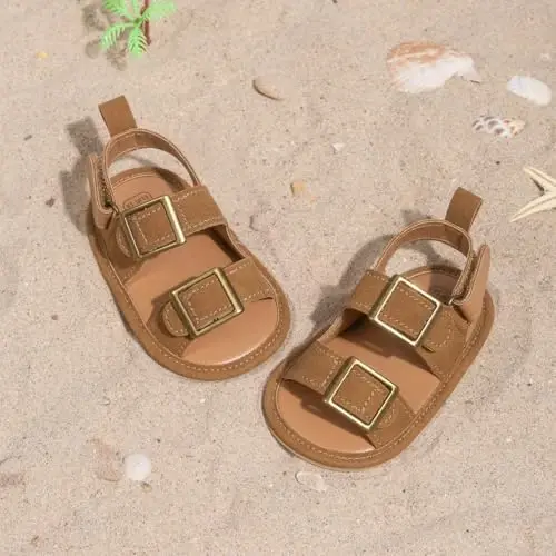 HsdsBebe Infant Baby Boys Girls Summer Beach Sandals Breathable Athletic Anti-slip Soft Sole Newborn First Walker Crib Shoes - 4