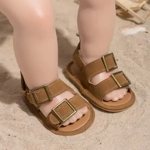 HsdsBebe Infant Baby Boys Girls Summer Beach Sandals Breathable Athletic Anti-slip Soft Sole Newborn First Walker Crib Shoes - 6