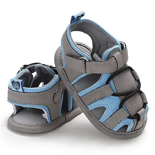 HsdsBebe Infant Baby Boys Girls Summer Beach Sandals Breathable Athletic Anti-slip Soft Sole Newborn First Walker Crib Shoes - 1