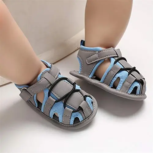 HsdsBebe Infant Baby Boys Girls Summer Beach Sandals Breathable Athletic Anti-slip Soft Sole Newborn First Walker Crib Shoes - 2