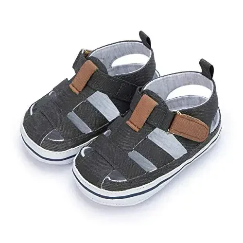 HsdsBebe Infant Baby Boys Girls Summer Beach Sandals Breathable Athletic Anti-slip Soft Sole Newborn First Walker Crib Shoes - 5
