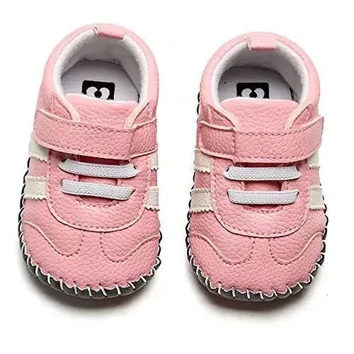 HsdsBebe Baby Boys Girls Pu Leather Hard Bottom Walking Sneakers Toddler Rubber Sole First Walkers Infant Cartoon Slippers Crib Shoes - 4