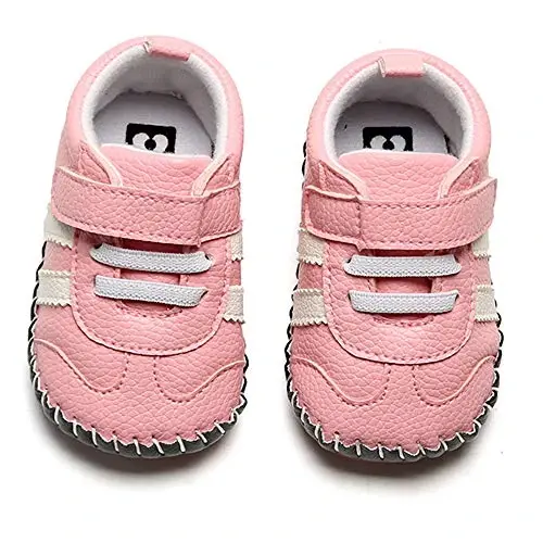 HsdsBebe Baby Boys Girls Pu Leather Hard Bottom Walking Sneakers Toddler Rubber Sole First Walkers Infant Cartoon Slippers Crib Shoes - 4