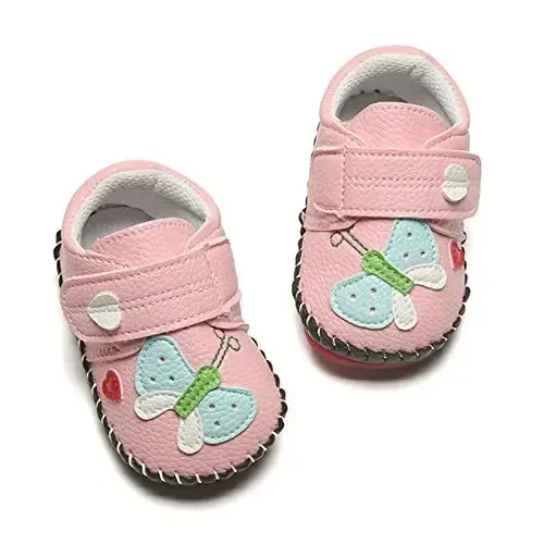 HsdsBebe Baby Boys Girls Pu Leather Hard Bottom Walking Sneakers Toddler Rubber Sole First Walkers Infant Cartoon Slippers Crib Shoes - 4