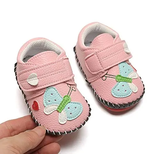 HsdsBebe Baby Boys Girls Pu Leather Hard Bottom Walking Sneakers Toddler Rubber Sole First Walkers Infant Cartoon Slippers Crib Shoes - 3