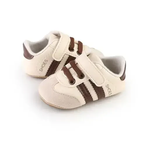 HsdsBebe Baby Boys Girls Pu Leather Hard Bottom Walking Sneakers Toddler Rubber Sole First Walkers Infant Cartoon Slippers Crib Shoes - 3