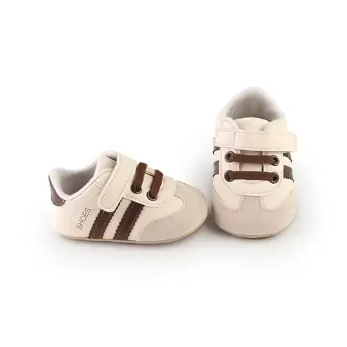 HsdsBebe Baby Boys Girls Pu Leather Hard Bottom Walking Sneakers Toddler Rubber Sole First Walkers Infant Cartoon Slippers Crib Shoes - 4