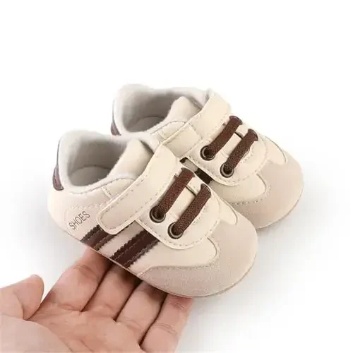 HsdsBebe Baby Boys Girls Pu Leather Hard Bottom Walking Sneakers Toddler Rubber Sole First Walkers Infant Cartoon Slippers Crib Shoes - 5