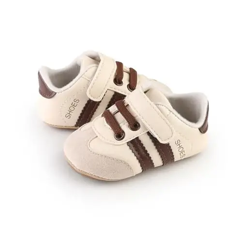 HsdsBebe Baby Boys Girls Pu Leather Hard Bottom Walking Sneakers Toddler Rubber Sole First Walkers Infant Cartoon Slippers Crib Shoes - 3