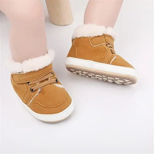 HsdsBebe Baby Boys Girls Pu Leather Hard Bottom Walking Sneakers Toddler Rubber Sole First Walkers Infant Cartoon Slippers Crib Shoes - 2