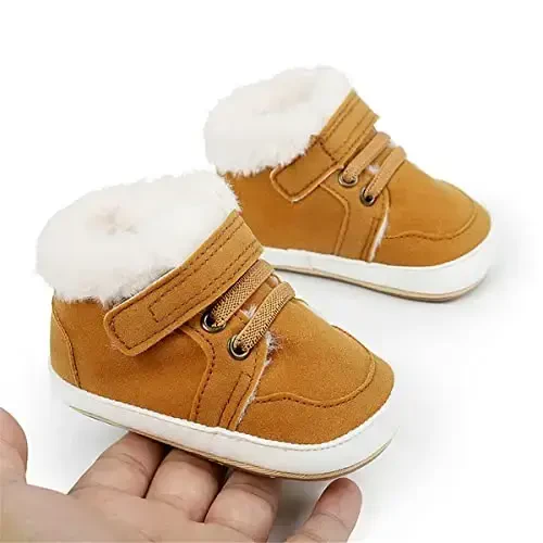 HsdsBebe Baby Boys Girls Pu Leather Hard Bottom Walking Sneakers Toddler Rubber Sole First Walkers Infant Cartoon Slippers Crib Shoes - 3