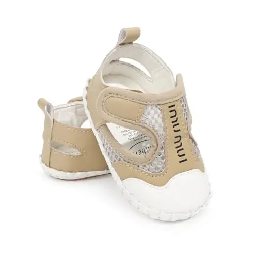 HsdsBebe Infant Baby Boys Girls Summer Beach Sandals Breathable Athletic Anti-slip Soft Sole Newborn First Walker Crib Shoes - 3