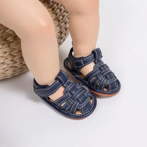 HsdsBebe Infant Baby Boys Girls Summer Beach Sandals Breathable Athletic Anti-slip Soft Sole Newborn First Walker Crib Shoes - 2