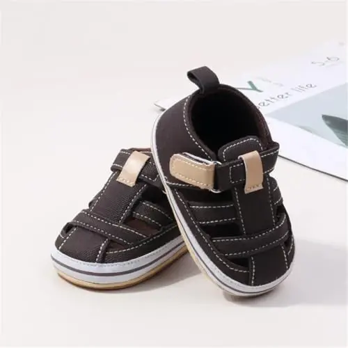 HsdsBebe Infant Baby Boys Girls Summer Beach Sandals Breathable Athletic Anti-slip Soft Sole Newborn First Walker Crib Shoes - 4