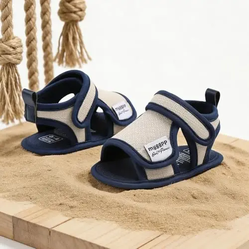 HsdsBebe Infant Baby Boys Girls Summer Beach Sandals Breathable Athletic Anti-slip Soft Sole Newborn First Walker Crib Shoes - 3