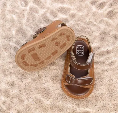 HsdsBebe Infant Baby Boys Girls Summer Beach Sandals Breathable Athletic Anti-slip Soft Sole Newborn First Walker Crib Shoes - 3