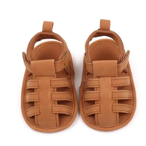 HsdsBebe Infant Baby Boys Girls Summer Beach Sandals Breathable Athletic Anti-slip Soft Sole Newborn First Walker Crib Shoes - 4