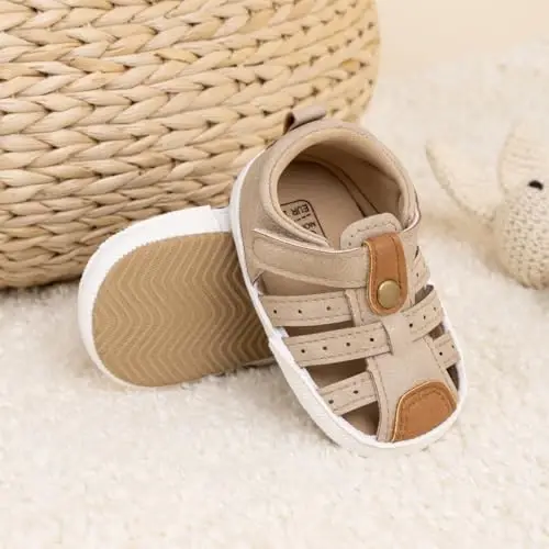 HsdsBebe Infant Baby Boys Girls Summer Beach Sandals Breathable Athletic Anti-slip Soft Sole Newborn First Walker Crib Shoes - 2