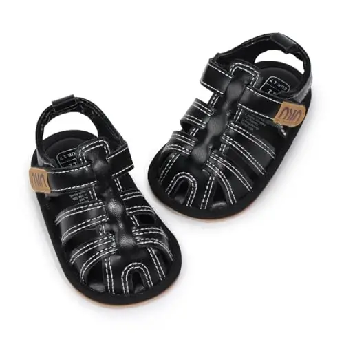 HsdsBebe Infant Baby Boys Girls Summer Beach Sandals Breathable Athletic Anti-slip Soft Sole Newborn First Walker Crib Shoes - 1