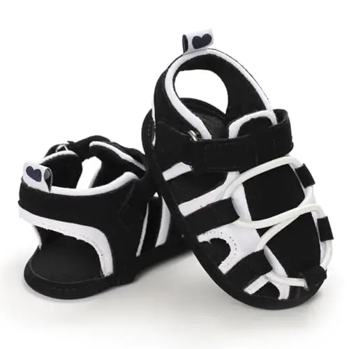 HsdsBebe Infant Baby Boys Girls Summer Beach Sandals Breathable Athletic Anti-slip Soft Sole Newborn First Walker Crib Shoes - 1