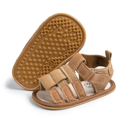 HsdsBebe Infant Baby Boys Girls Summer Beach Sandals Breathable Athletic Anti-slip Soft Sole Newborn First Walker Crib Shoes - 3