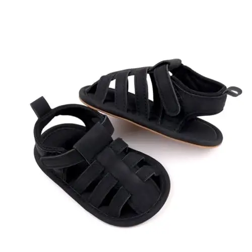 HsdsBebe Infant Baby Boys Girls Summer Beach Sandals Breathable Athletic Anti-slip Soft Sole Newborn First Walker Crib Shoes - 5