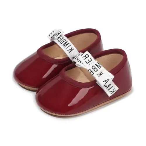 HsdsBebe Infant Baby Girls Mary Jane Flats Bow Non-Slip Soft Sole Princess Toddler First Walkers Sneaker Wedding Dress Shoes - 3