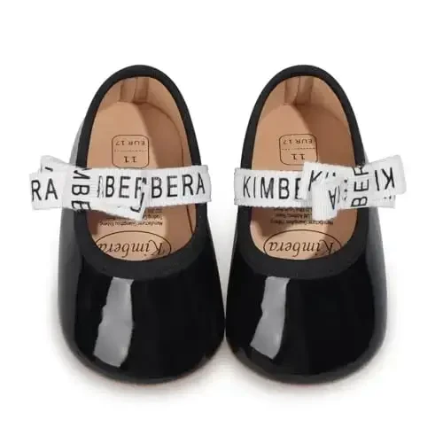 HsdsBebe Infant Baby Girls Mary Jane Flats Bow Non-Slip Soft Sole Princess Toddler First Walkers Sneaker Wedding Dress Shoes - HSDSBEBE