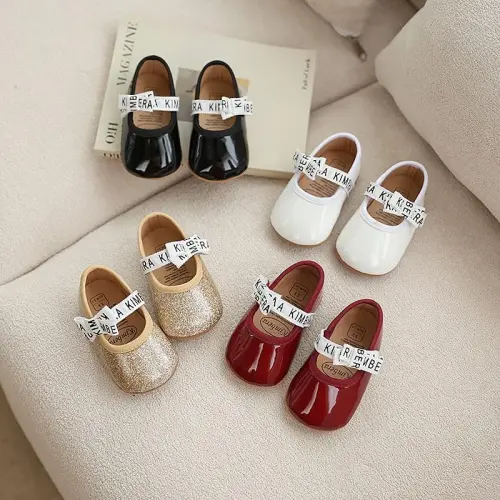 HsdsBebe Infant Baby Girls Mary Jane Flats Bow Non-Slip Soft Sole Princess Toddler First Walkers Sneaker Wedding Dress Shoes - 6