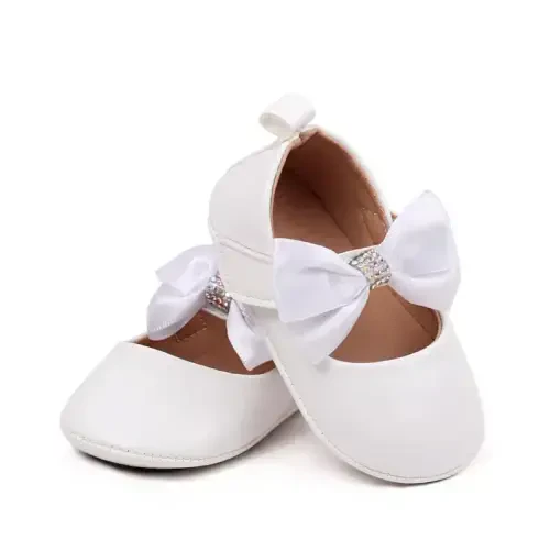 HsdsBebe Infant Baby Girls Mary Jane Flats Bow Non-Slip Soft Sole Princess Toddler First Walkers Sneaker Wedding Dress Shoes 