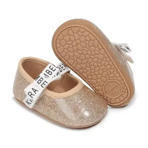 HsdsBebe Infant Baby Girls Mary Jane Flats Bow Non-Slip Soft Sole Princess Toddler First Walkers Sneaker Wedding Dress Shoes - 3